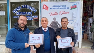 SERDAR ÜNSAL'DAN  HÜSEYİN BAYDAR VE RASİM AGAYEV'E TEŞEKKÜR BELGESİ