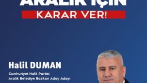                 HALİL DUMAN CHP'DEN ARALIK BELEDİYE BAŞKAN ADAY