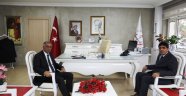 REKTÖR ALMA, MİLLİ EĞİTİM MÜDÜRÜNÜ ZİYARET ETTİ 